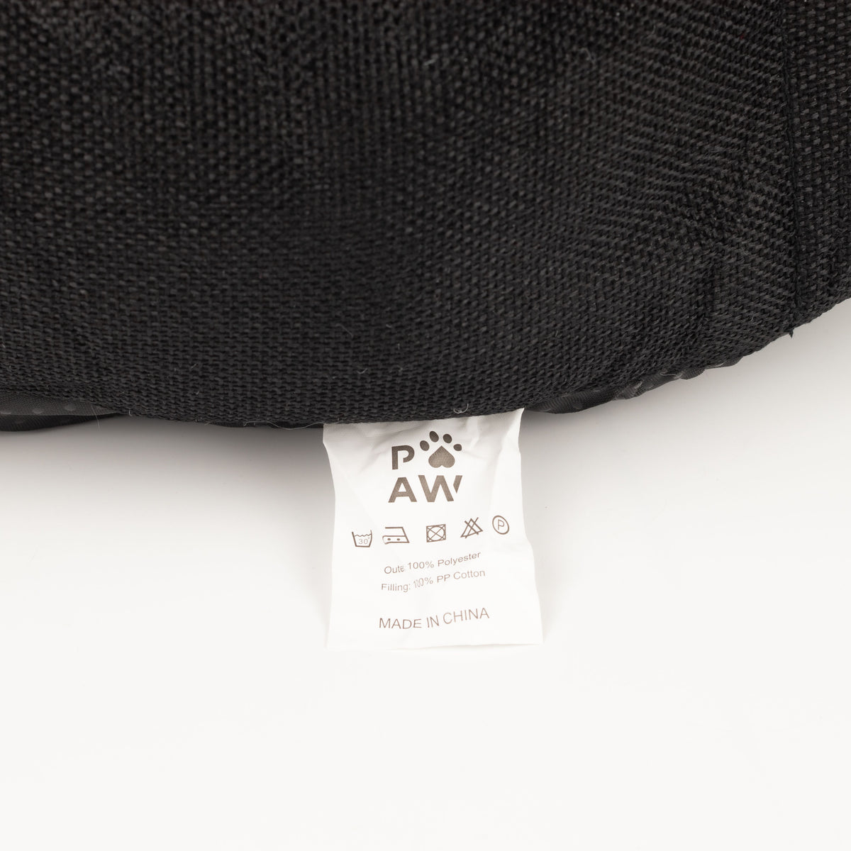 PAW Bed – Large Royal Crown – Black & Grey – 50 × 50 × 26cm