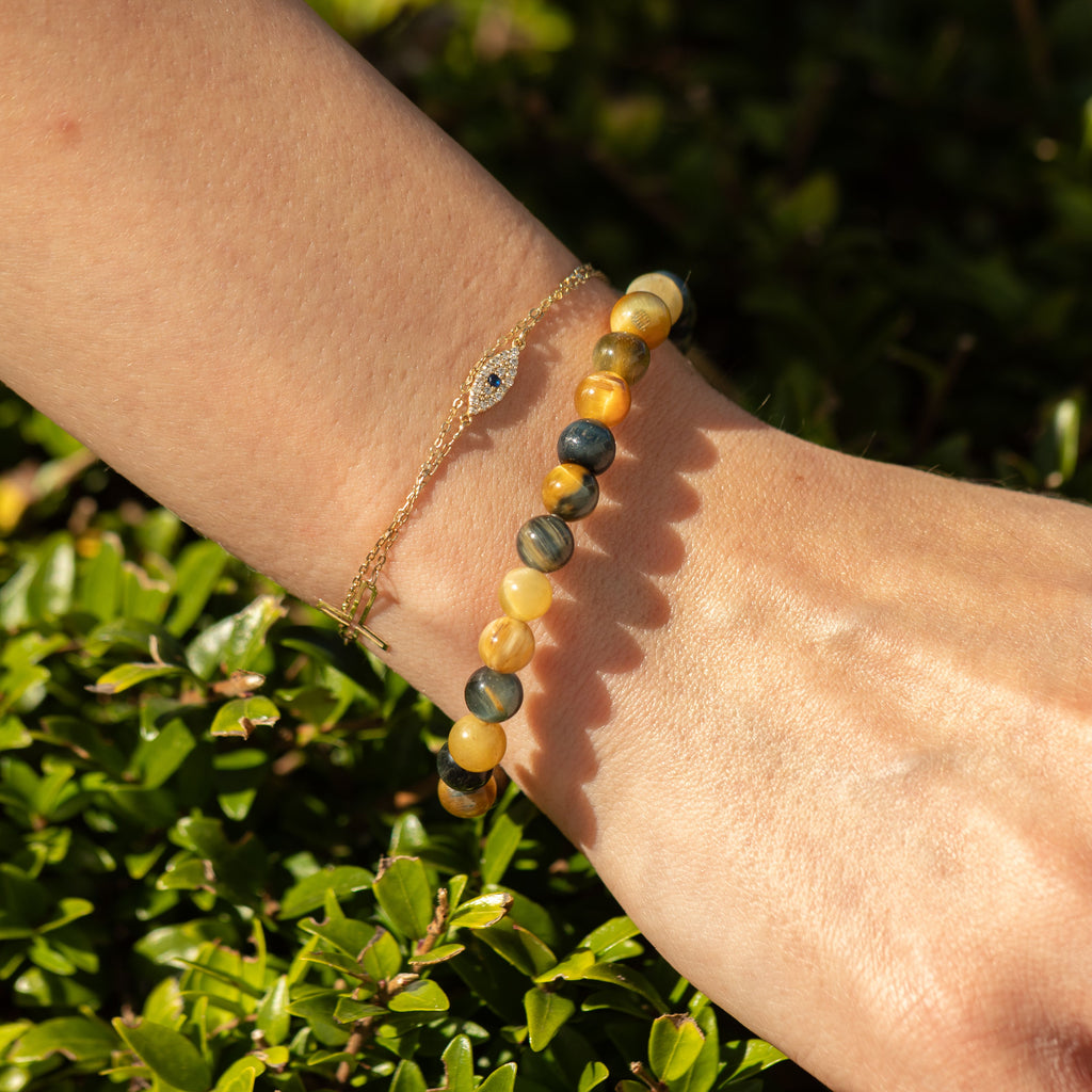 Petite Power Bracelet (17cmx6mm) - Dream Tigereye