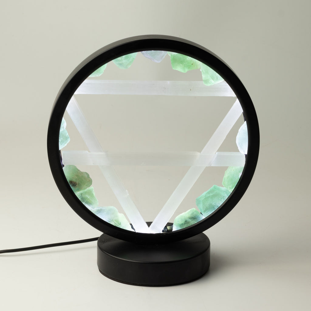 Gemstone Halo Lamp - Earth  - Aventurine & Selenite