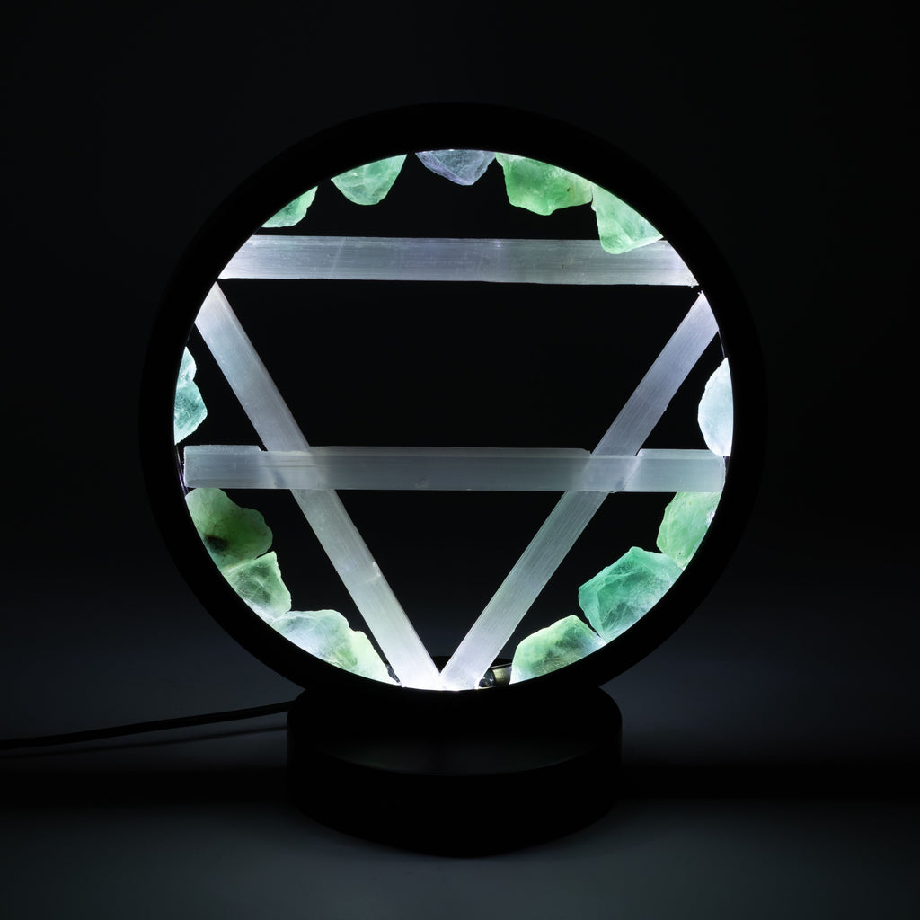 Gemstone Halo Lamp - Earth  - Aventurine & Selenite