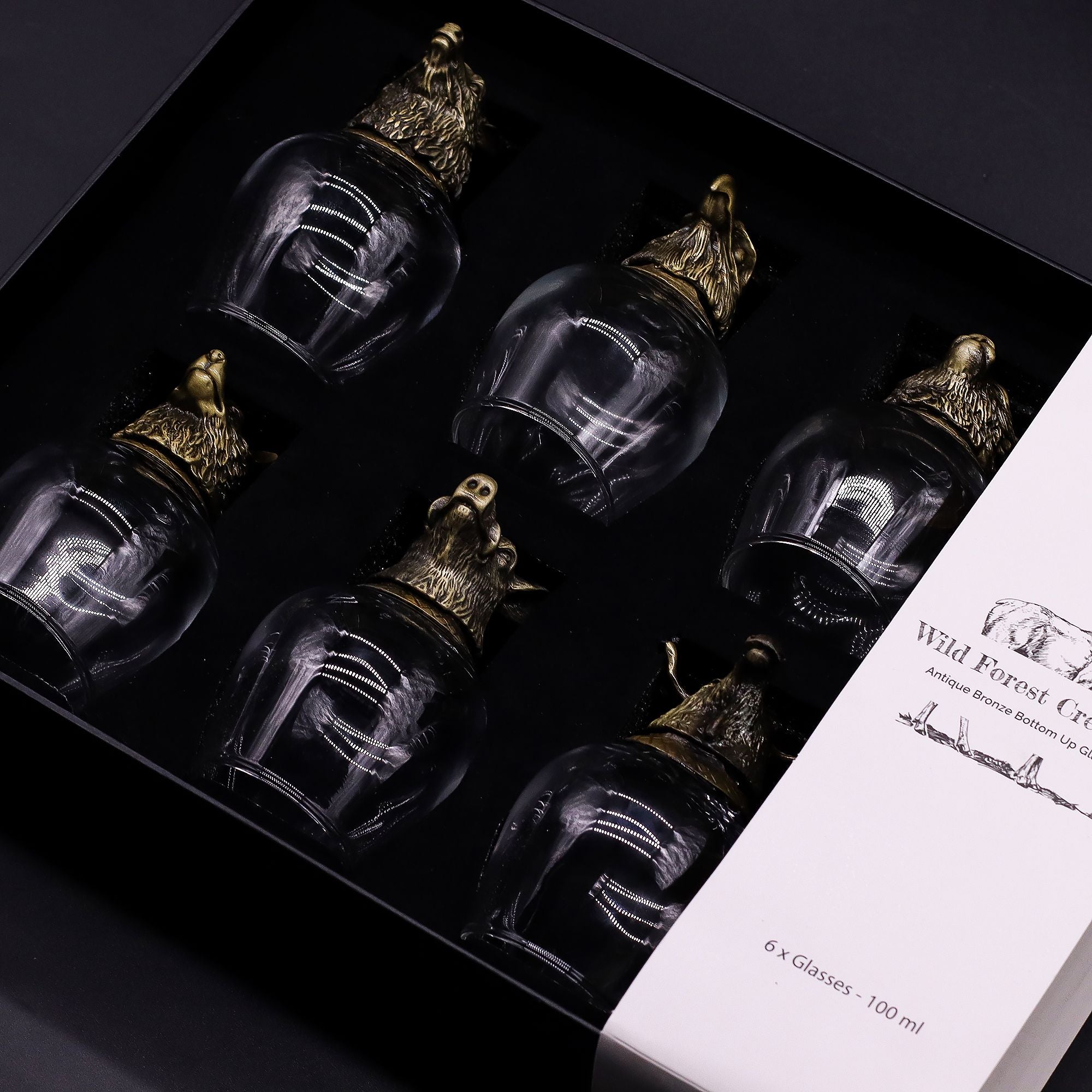 Gift Set of 6 Glasses (100ml) Crystal Tree UK | 6 Stone Gemstone Tree decorative crystal gemstone tree