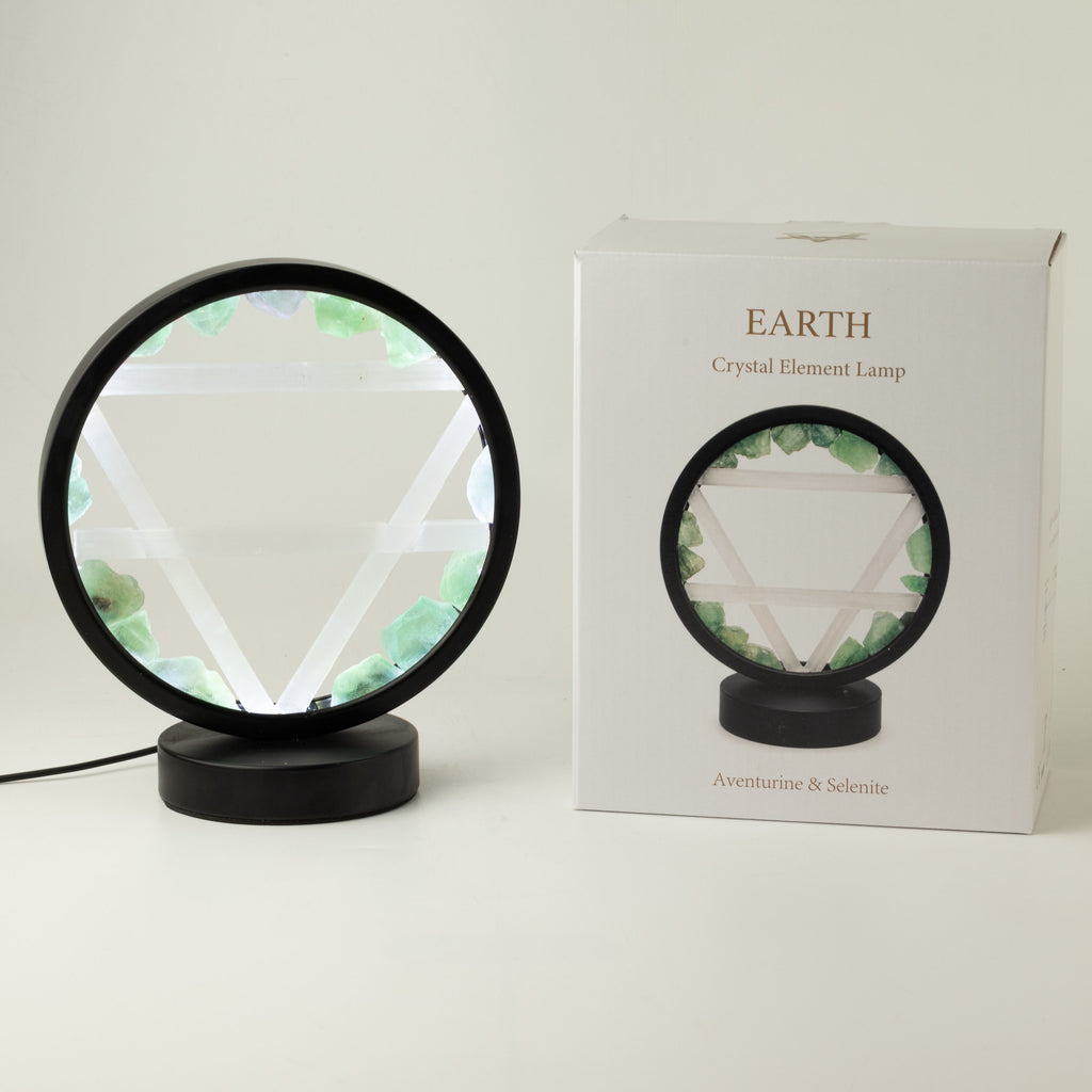 Gemstone Halo Lamp - Earth  - Aventurine & Selenite