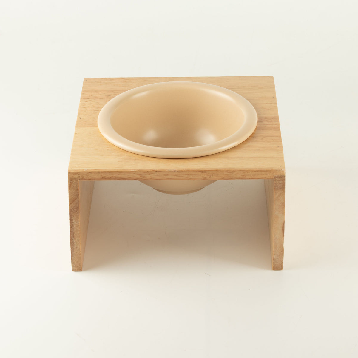 PAW Food Bowls - Large Single Ceramic in Wooden Stand - 14cm