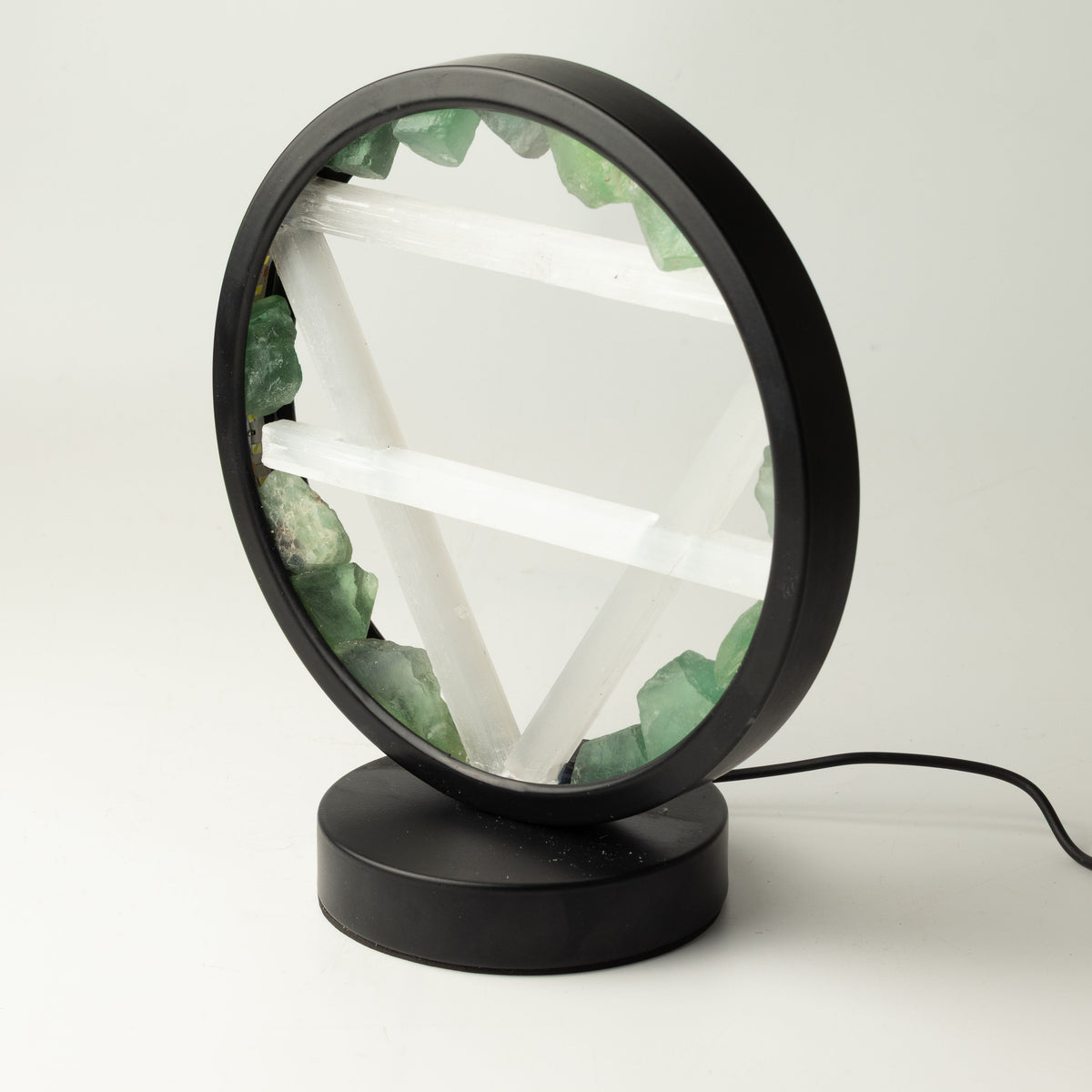 Gemstone Halo Lamp - Earth  - Aventurine & Selenite