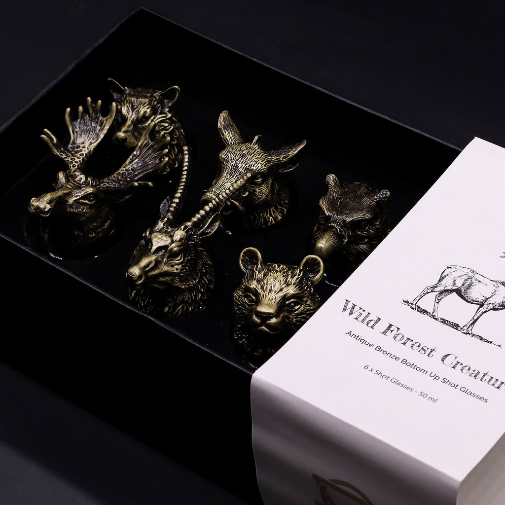 Gift Set of 6 Shot Glasses (50ml) | Antique Bronze