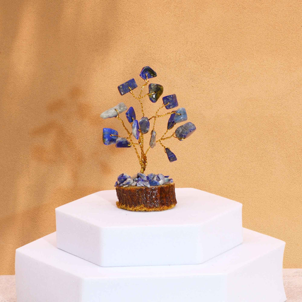 Mini Gemstone Tree On Wood Base Crystal Tree UK | 15 Stone Gemstone Tree decorative crystal gemstone tree