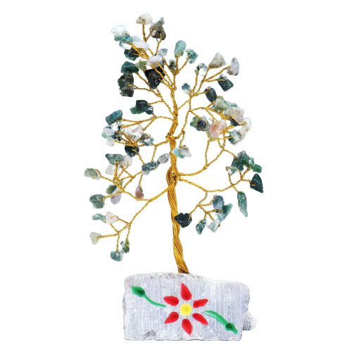 Moss Agate Crystal Tree UK | 80 Stone Gemstone Tree decorative crystal gemstone tree