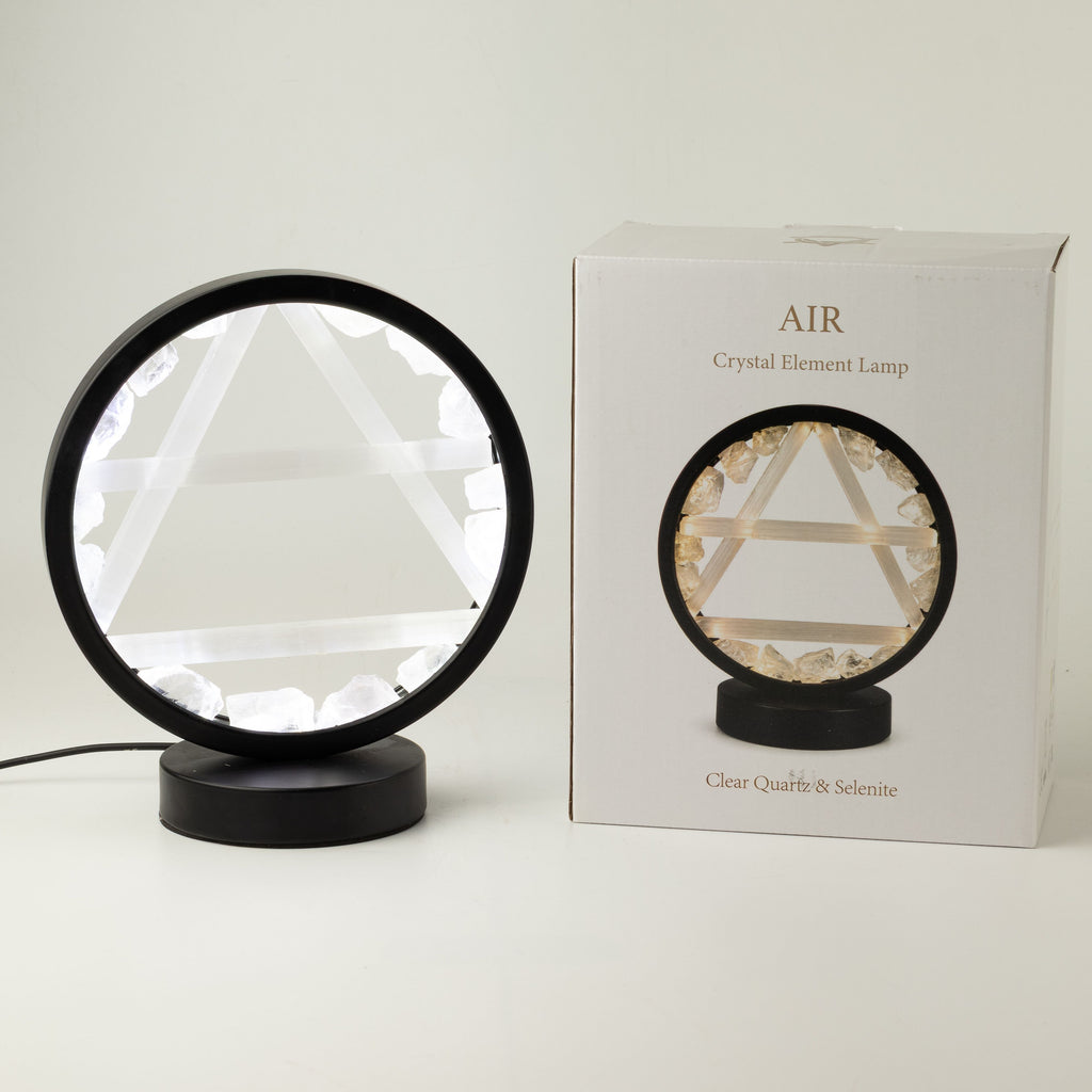 Gemstone Halo Lamp - Air - Clear Quartz & Selenite