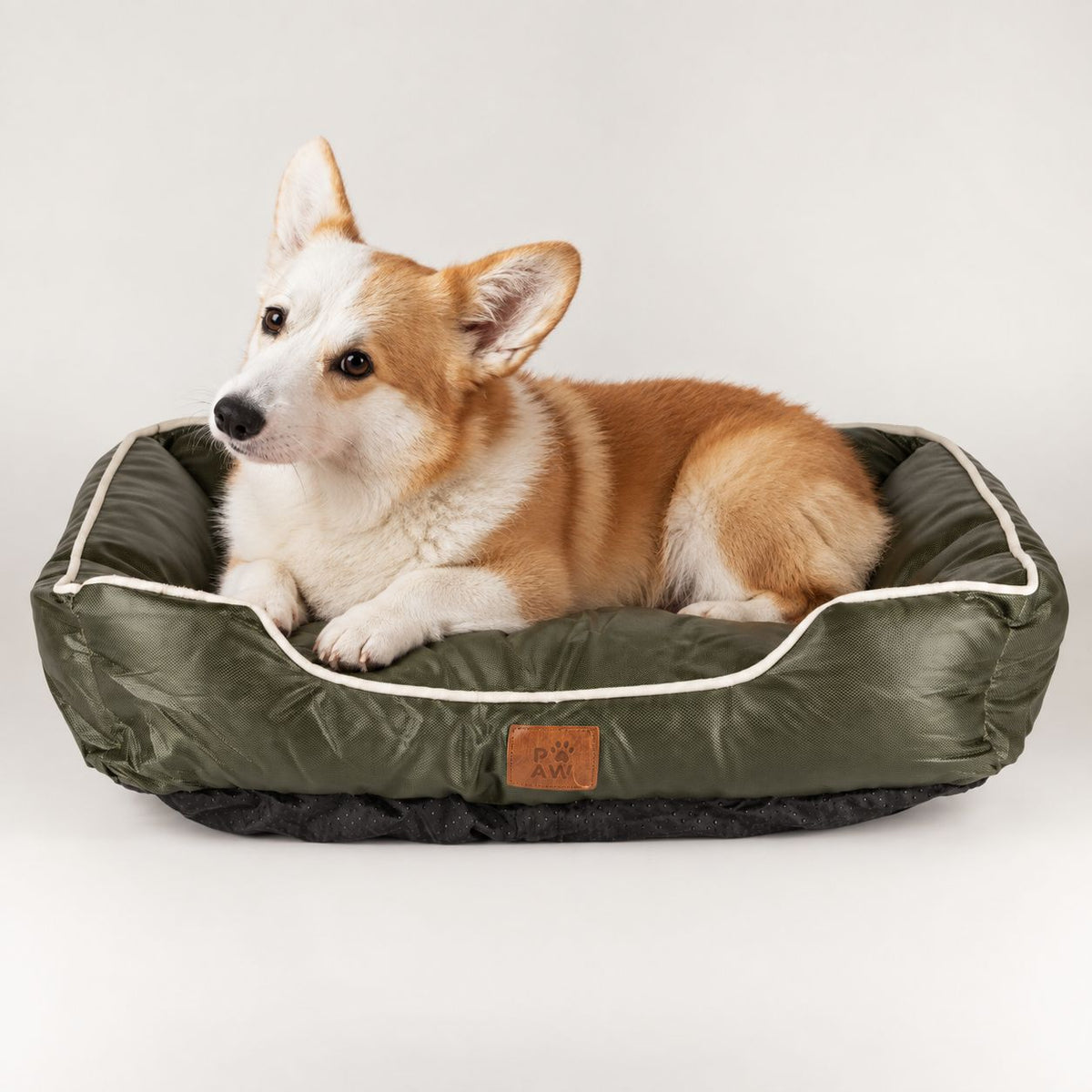 PAW Bed – Small Khaki Green – 60 × 50 × 15cm