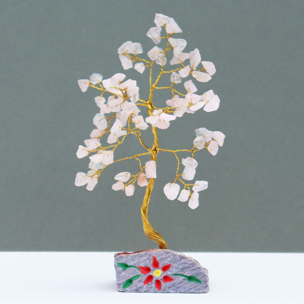 Rose Quartz Crystal Tree UK | 80 Stone Gemstone Tree decorative crystal gemstone tree
