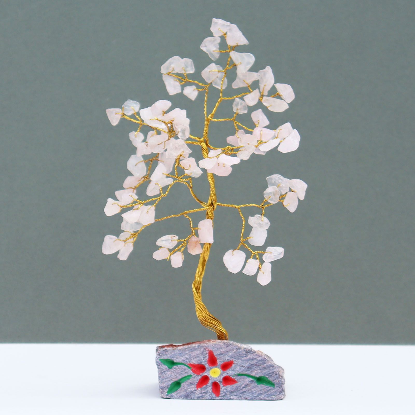 Rose Quartz Crystal Tree UK | 80 Stone Gemstone Tree decorative crystal gemstone tree