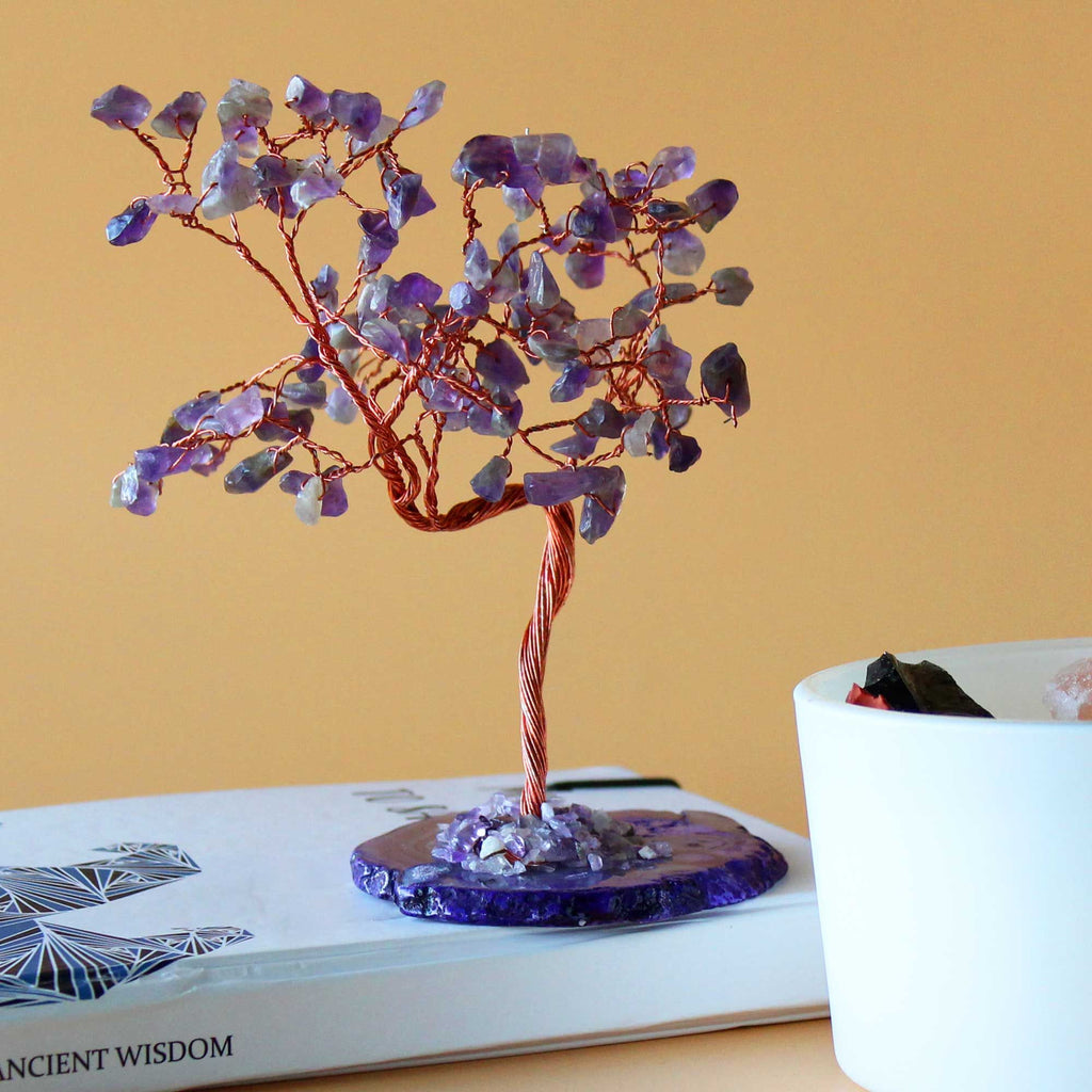 Lrg Gemstone Tree Crystal Tree UK | 100 Stone Gemstone Tree decorative crystal gemstone tree