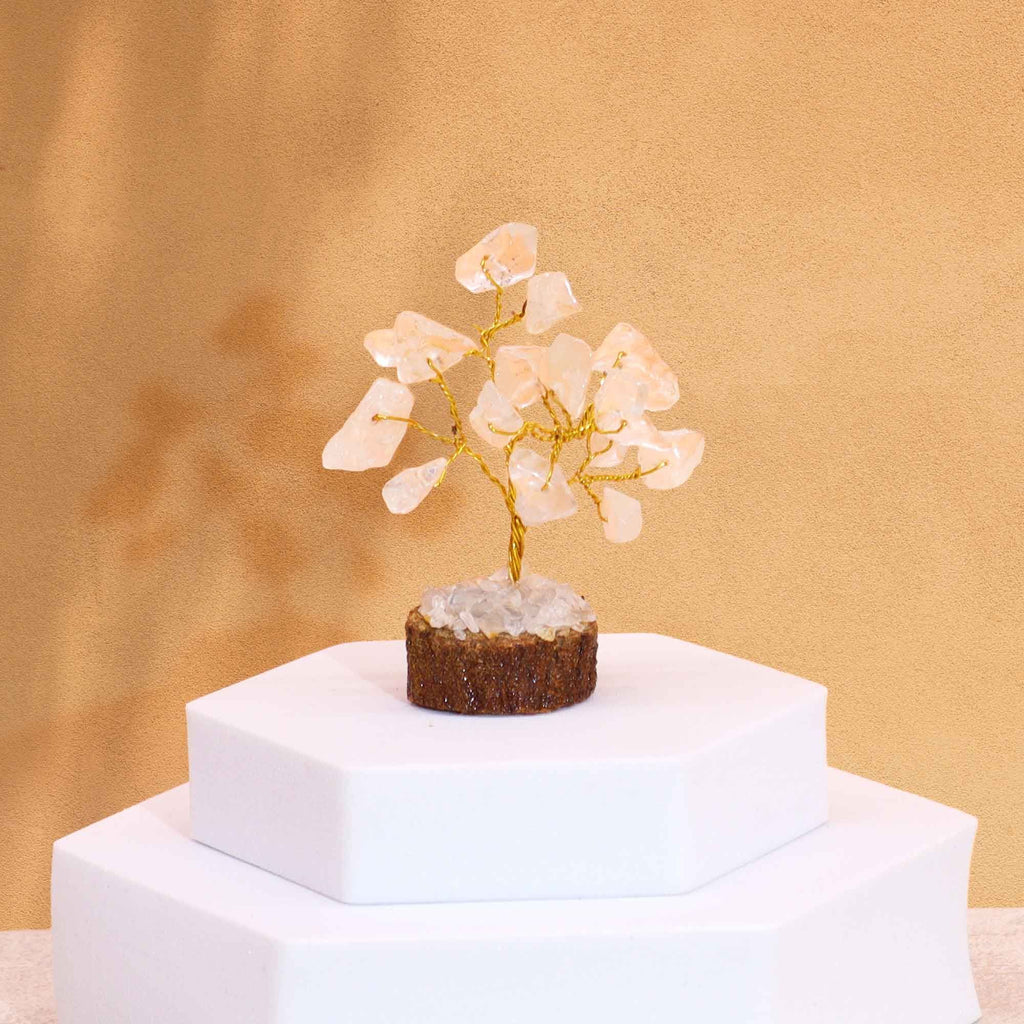 Mini Gemstone Tree On Wood Base Crystal Tree UK | 15 Stone Gemstone Tree decorative crystal gemstone tree