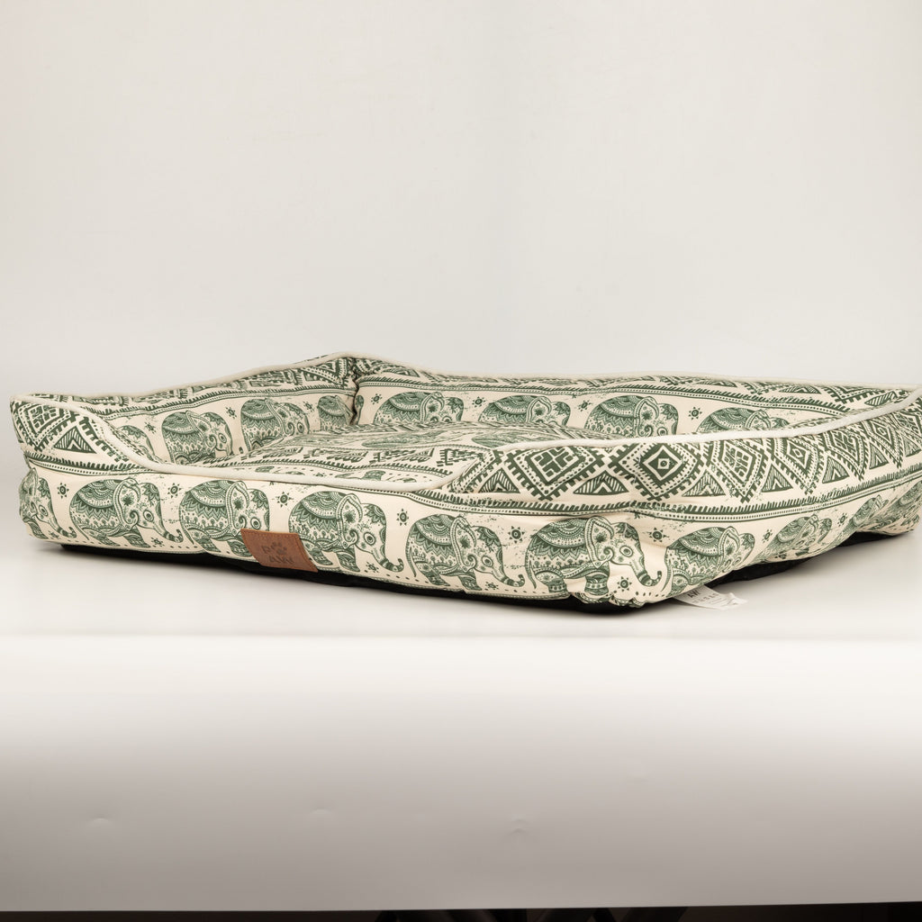 PAW Bed – Lucky Elephant – Green – 60 × 50 × 14cm