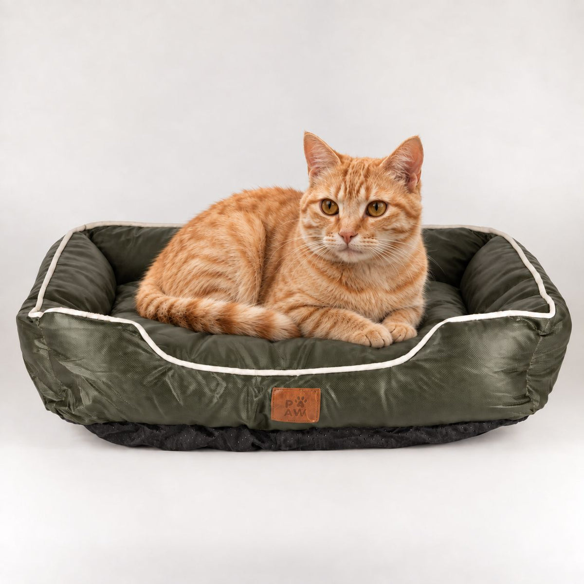 PAW Bed – Small Khaki Green – 60 × 50 × 15cm