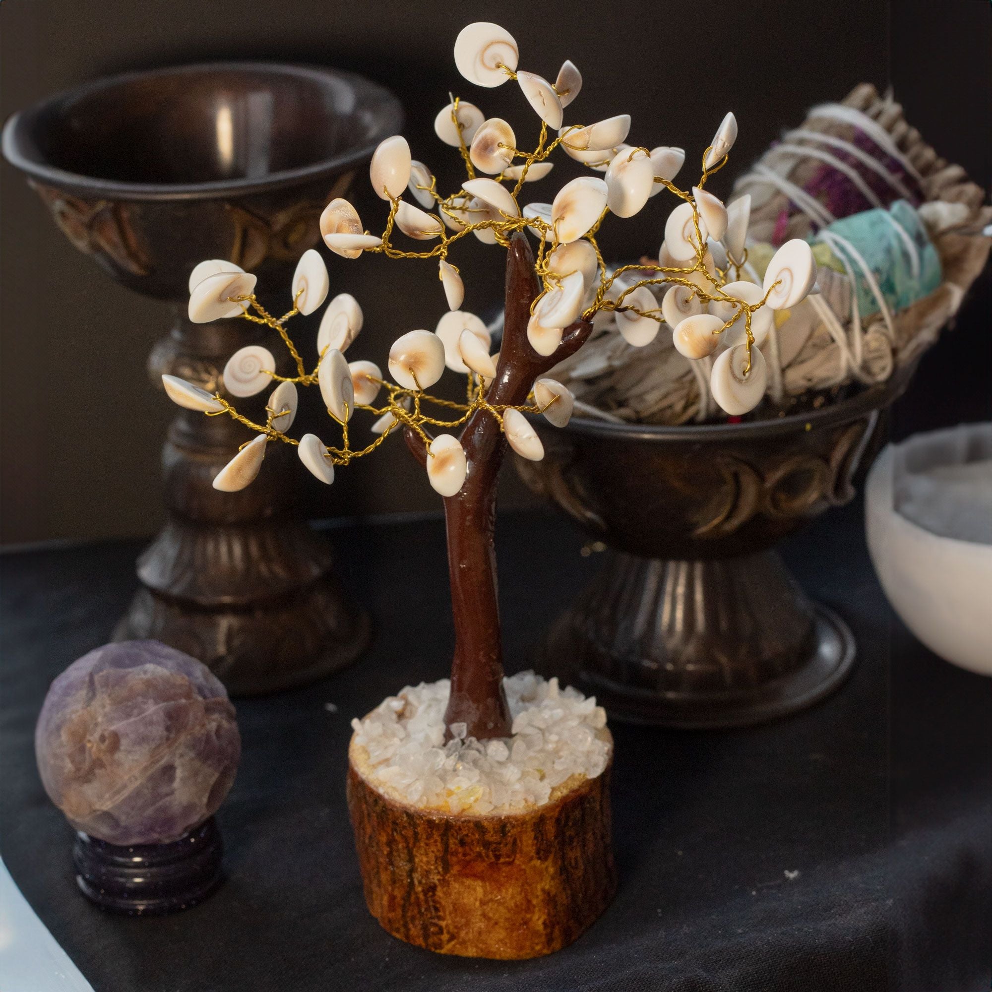 Medium Gomati Chakra Circle Stone Tree - (60 stones)