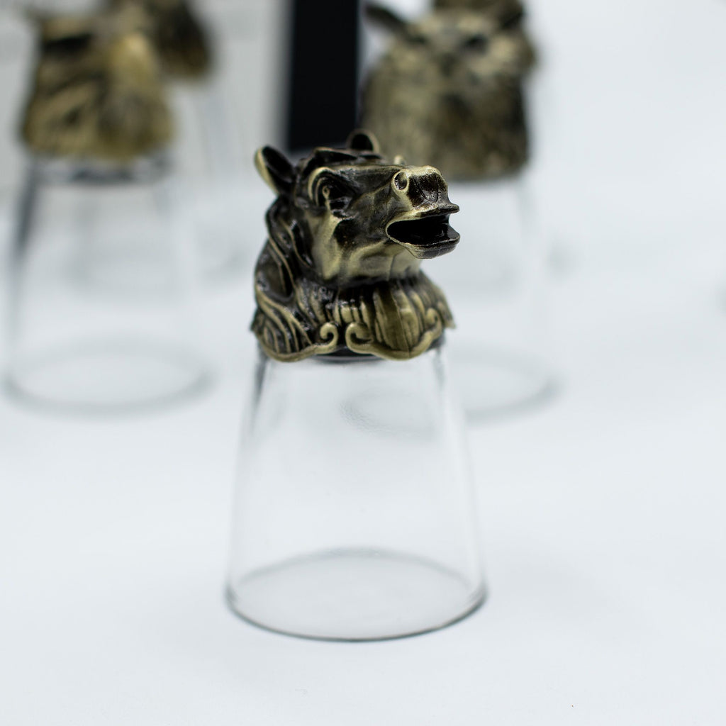 Gift Set of 12 Bottom Up Shot Glasses (25ml) | Antique Bronze