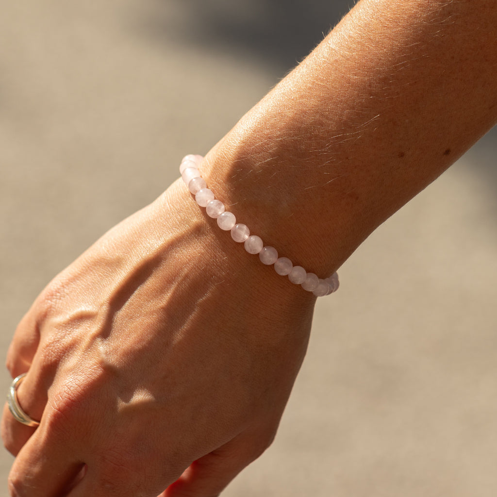 Petite Power Bracelet (17cmx6mm) - Rose Quartz