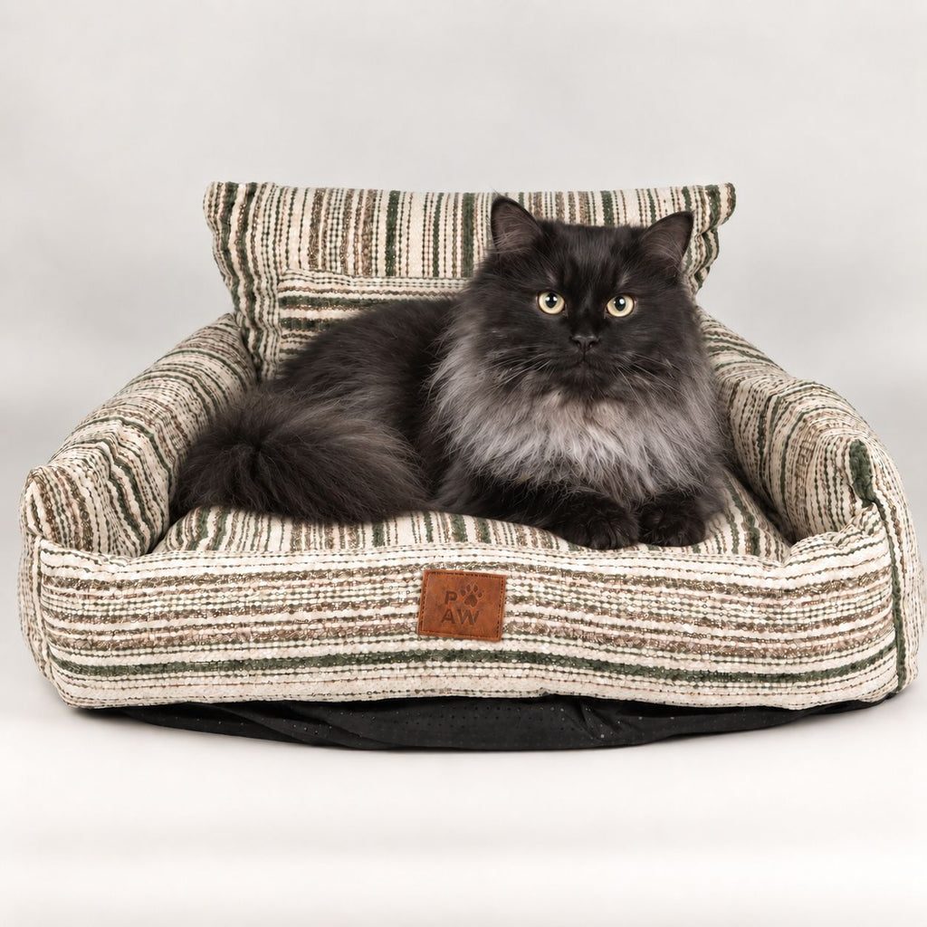 PAW Bed – Small Sofa – Brown Stripes – 50 × 50 × 26cm