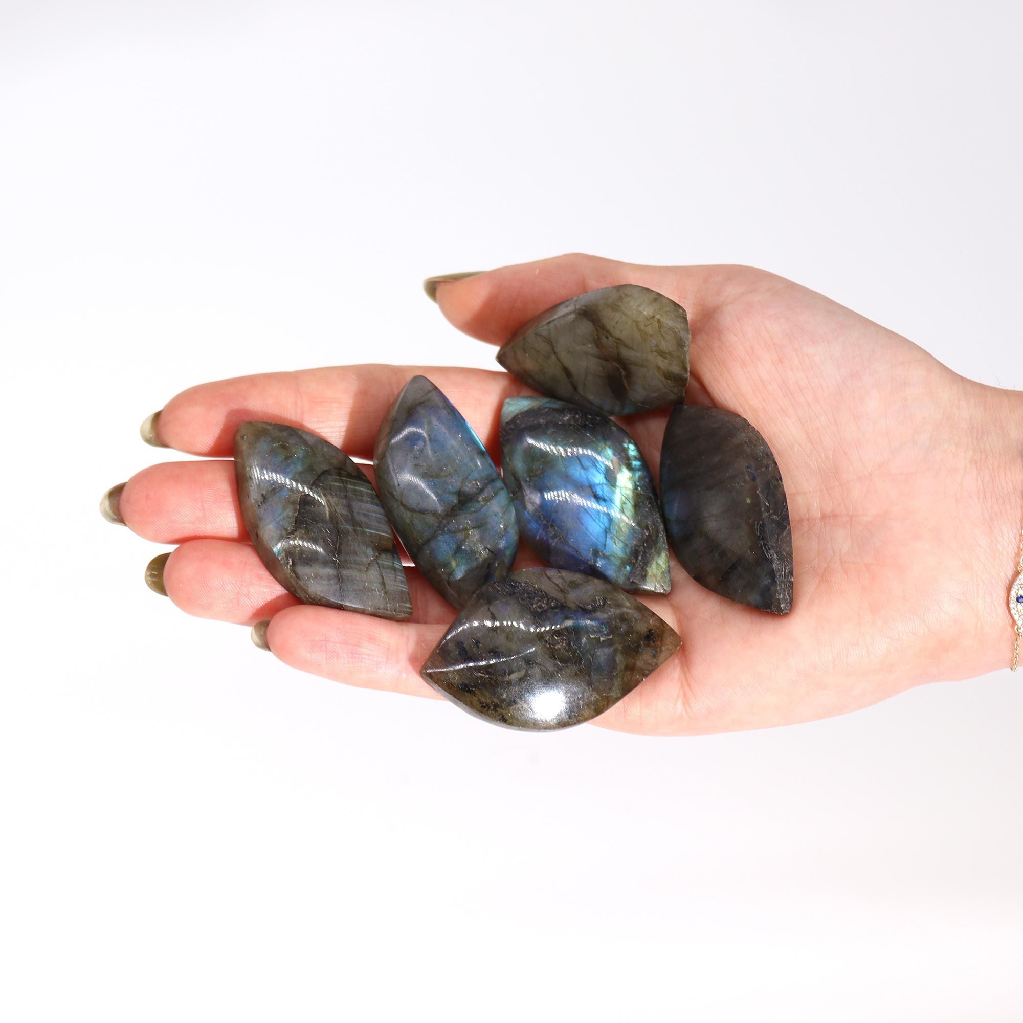 Madagascar Labradorite Leaf Stone (approx 15 - 20gms 45 - 55mm)