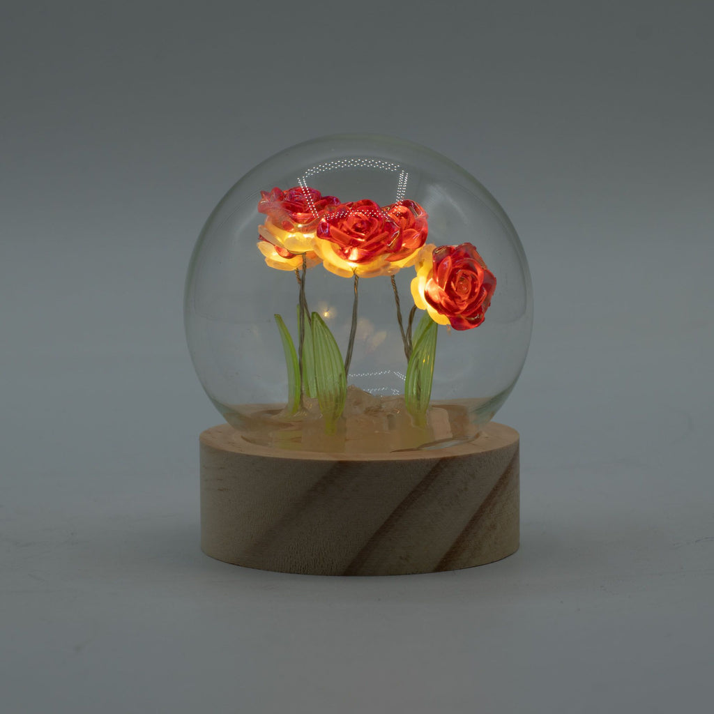 Floral Glow Garden Dome - Red Roses