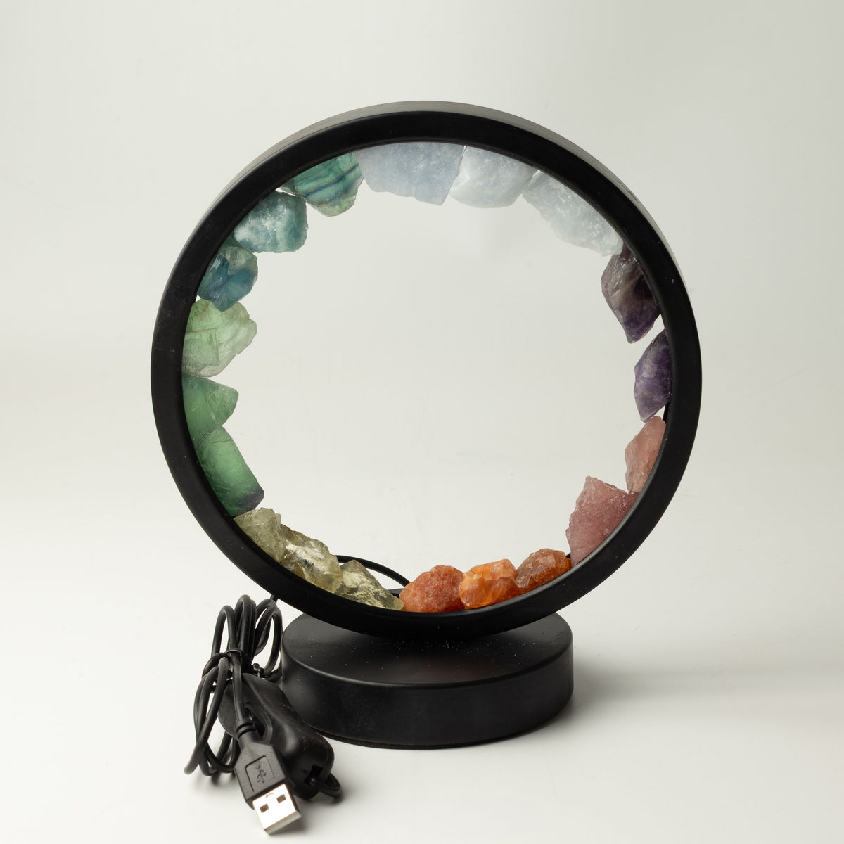 Gemstone Halo Lamp - 7 Chakra  - 7 Gems