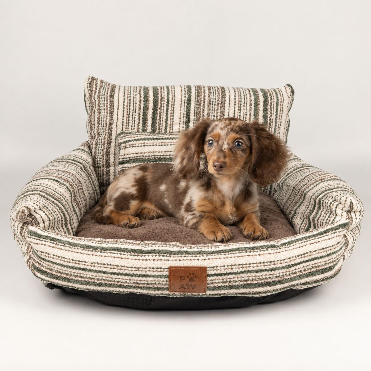 PAW Bed – Small Sofa – Brown Stripes – 50 × 50 × 26cm