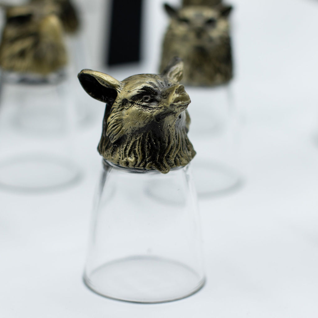 Gift Set of 12 Bottom Up Shot Glasses (25ml) | Antique Bronze