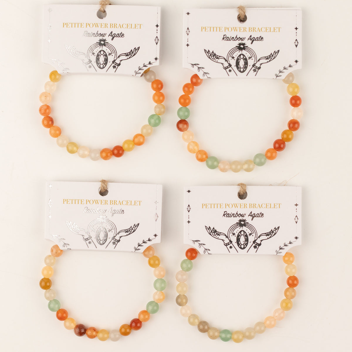 Petite Power Bracelet (17cmx6mm) - Rainbow Agate