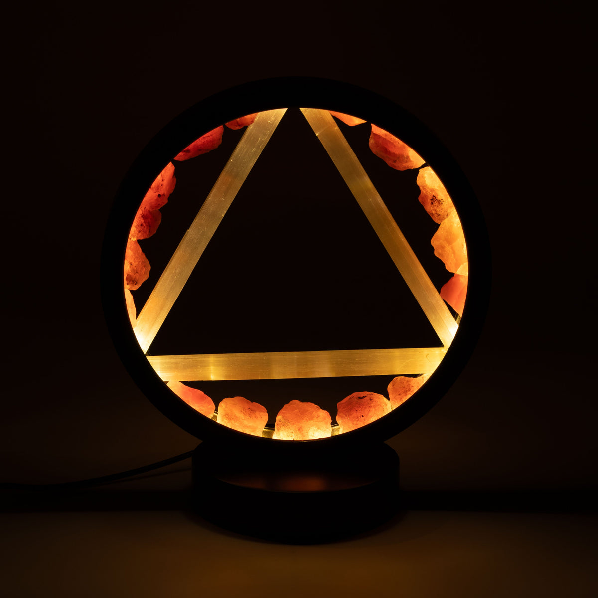 Gemstone Halo Lamp - Fire - Carnelian & Selenite
