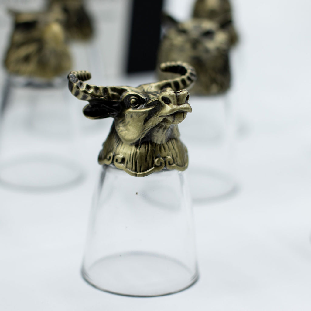 Gift Set of 12 Bottom Up Shot Glasses (25ml) | Antique Bronze