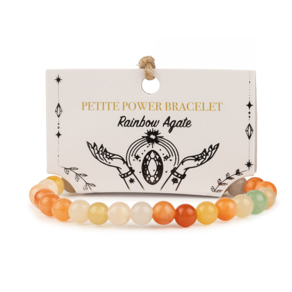 Petite Power Bracelet (17cmx6mm) - Rainbow Agate