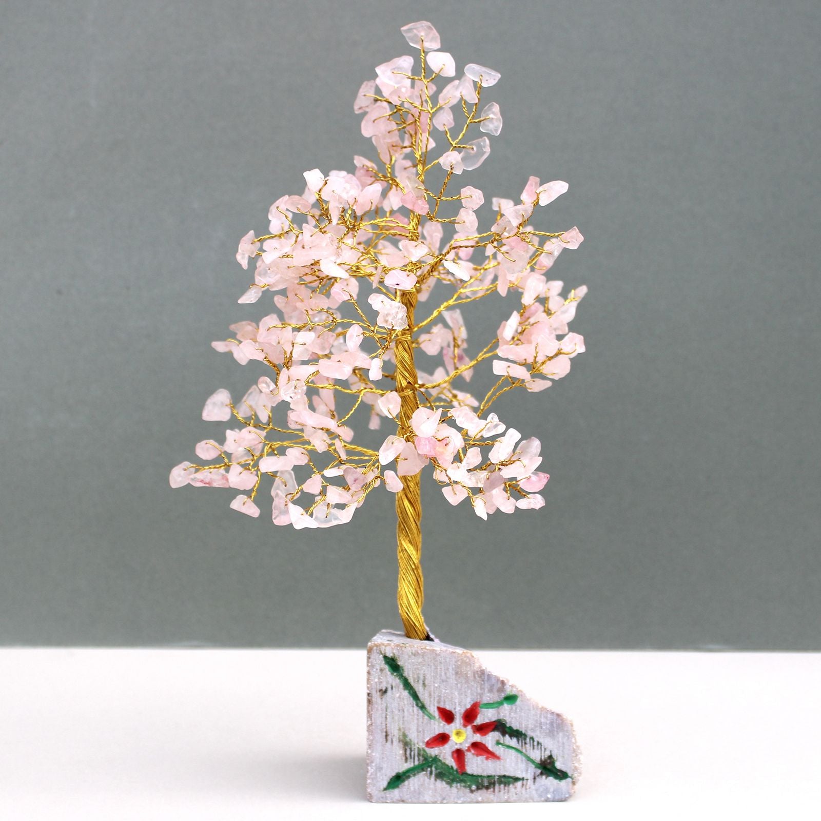 Rose Quartz Crystal Tree UK | 320 Stone Gemstone Tree decorative crystal gemstone tree