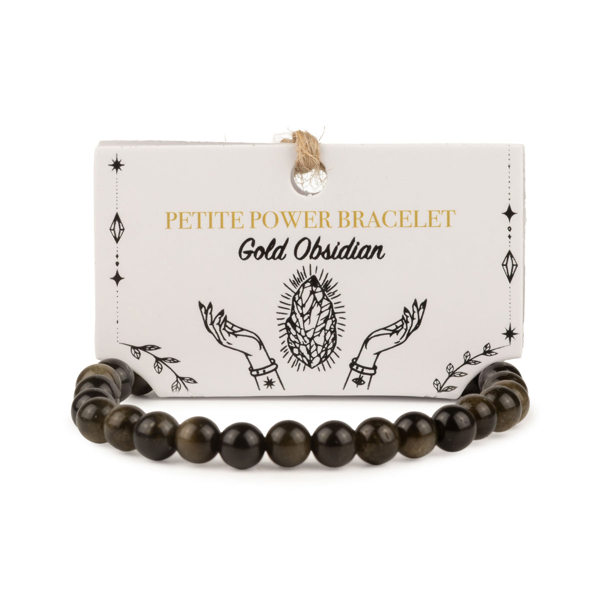 Petite Power Bracelet (17cmx6mm) - Gold Obsidian