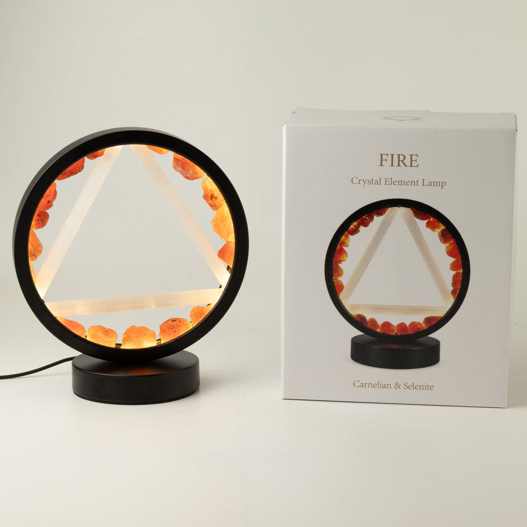 Gemstone Halo Lamp - Fire - Carnelian & Selenite