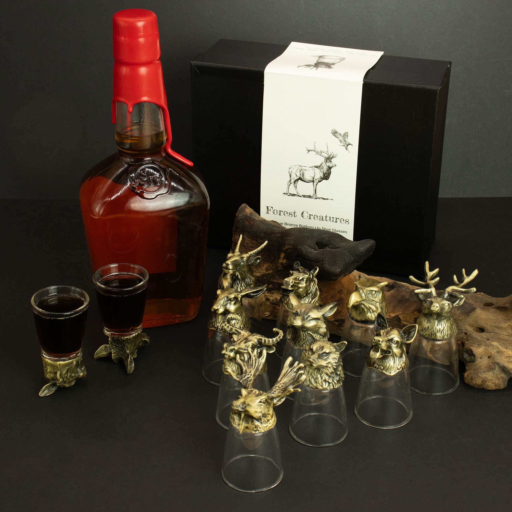 Gift Set of 12 Bottom Up Shot Glasses (25ml) | Antique Bronze