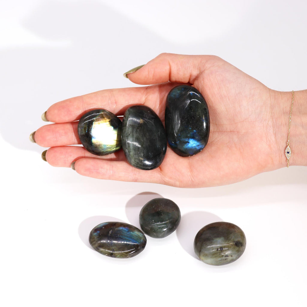 Madagascar Labradorite Palm Stone (approx 25 - 30gms 55 - 60mm)