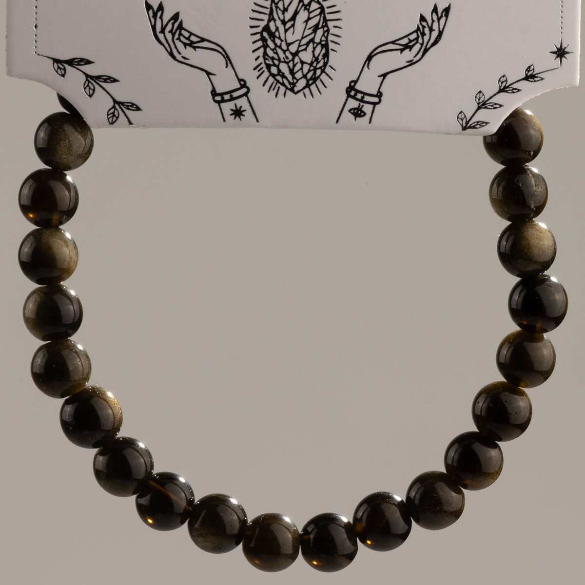 Petite Power Bracelet (17cmx6mm) - Gold Obsidian