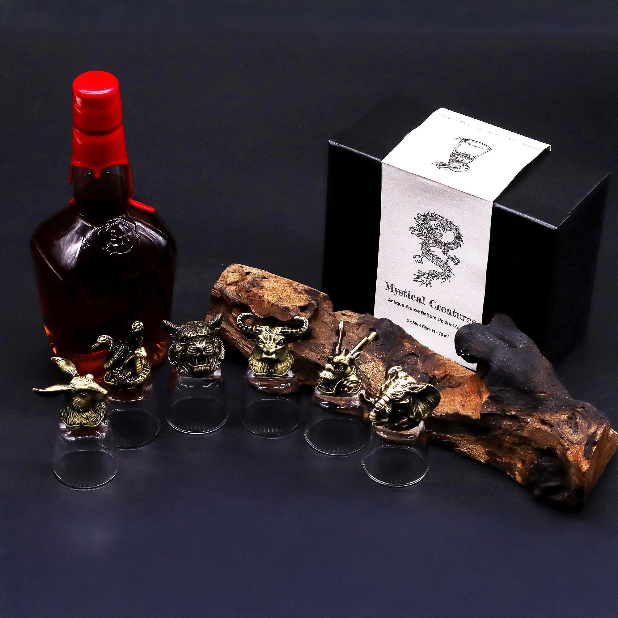Gift Set of 6 Shot Glasses (50ml) | Antique Bronze