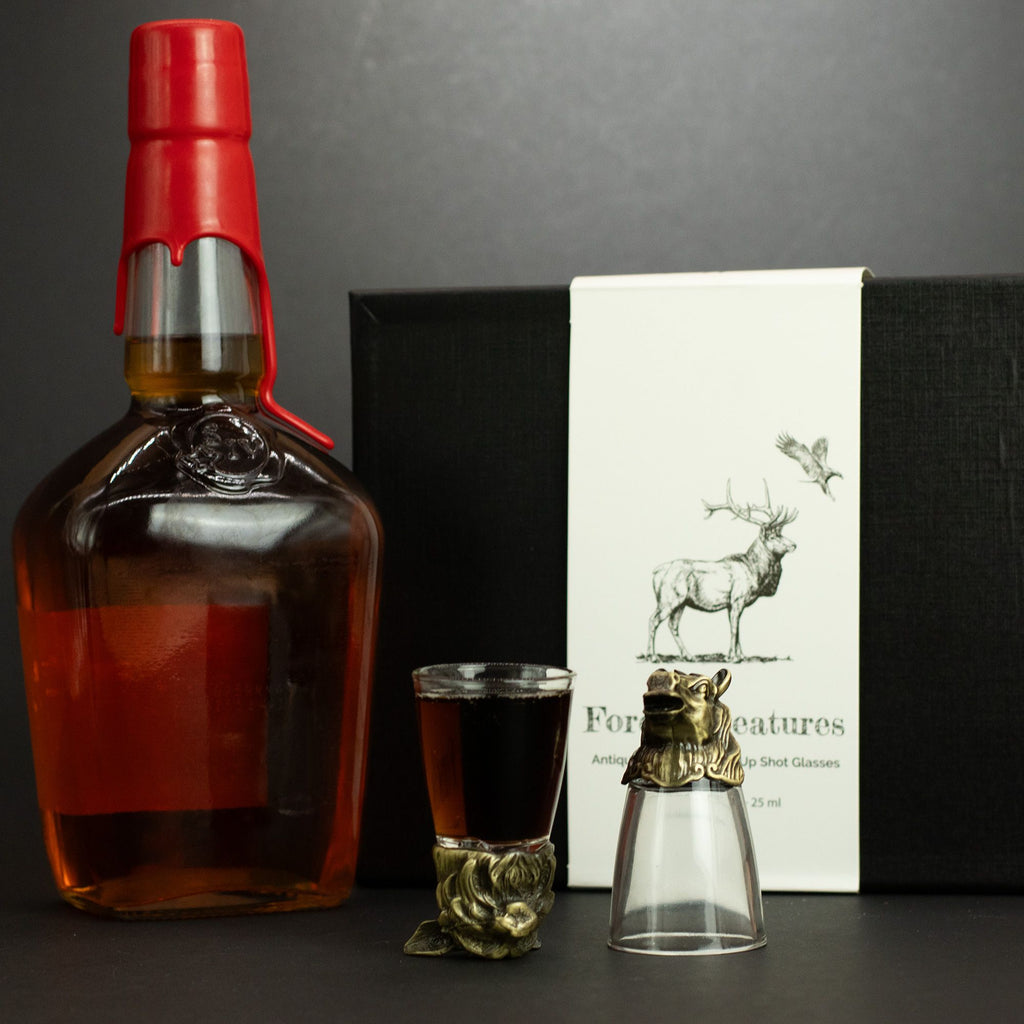 Gift Set of 12 Bottom Up Shot Glasses (25ml) | Antique Bronze