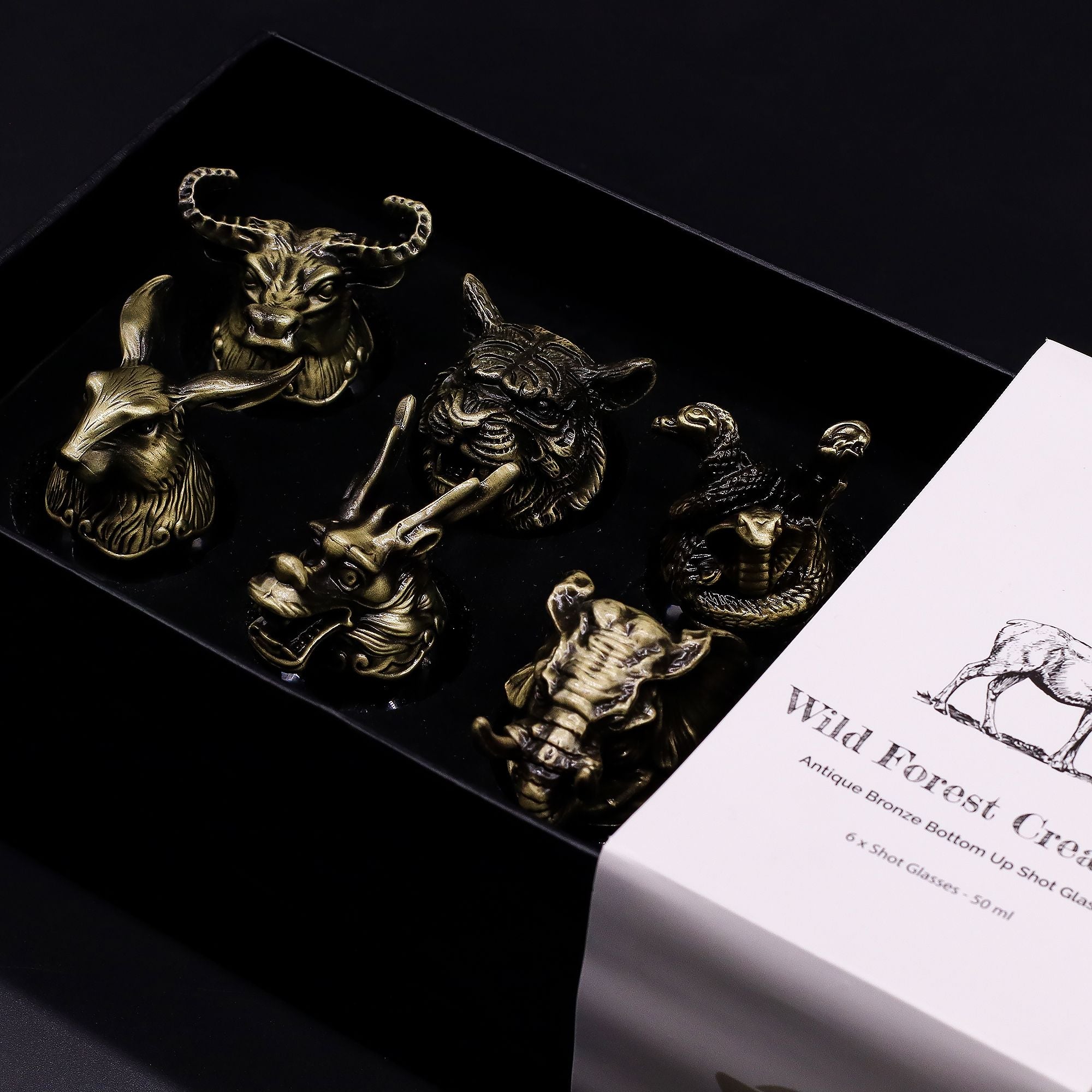 Gift Set of 6 Shot Glasses (50ml) | Antique Bronze