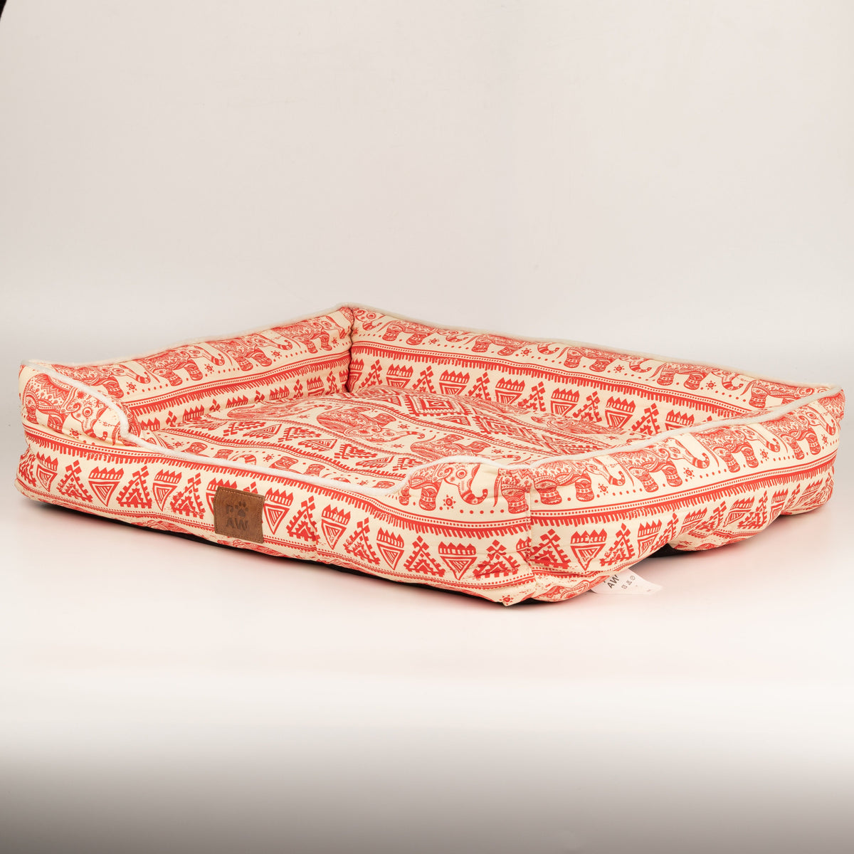 PAW Bed – Lucky Elephant – Red – 60 × 50 × 14cm