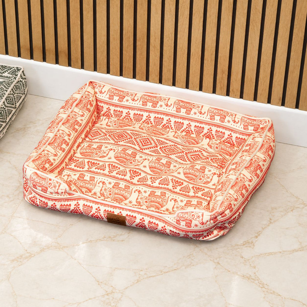 PAW Bed – Lucky Elephant – Red – 60 × 50 × 14cm