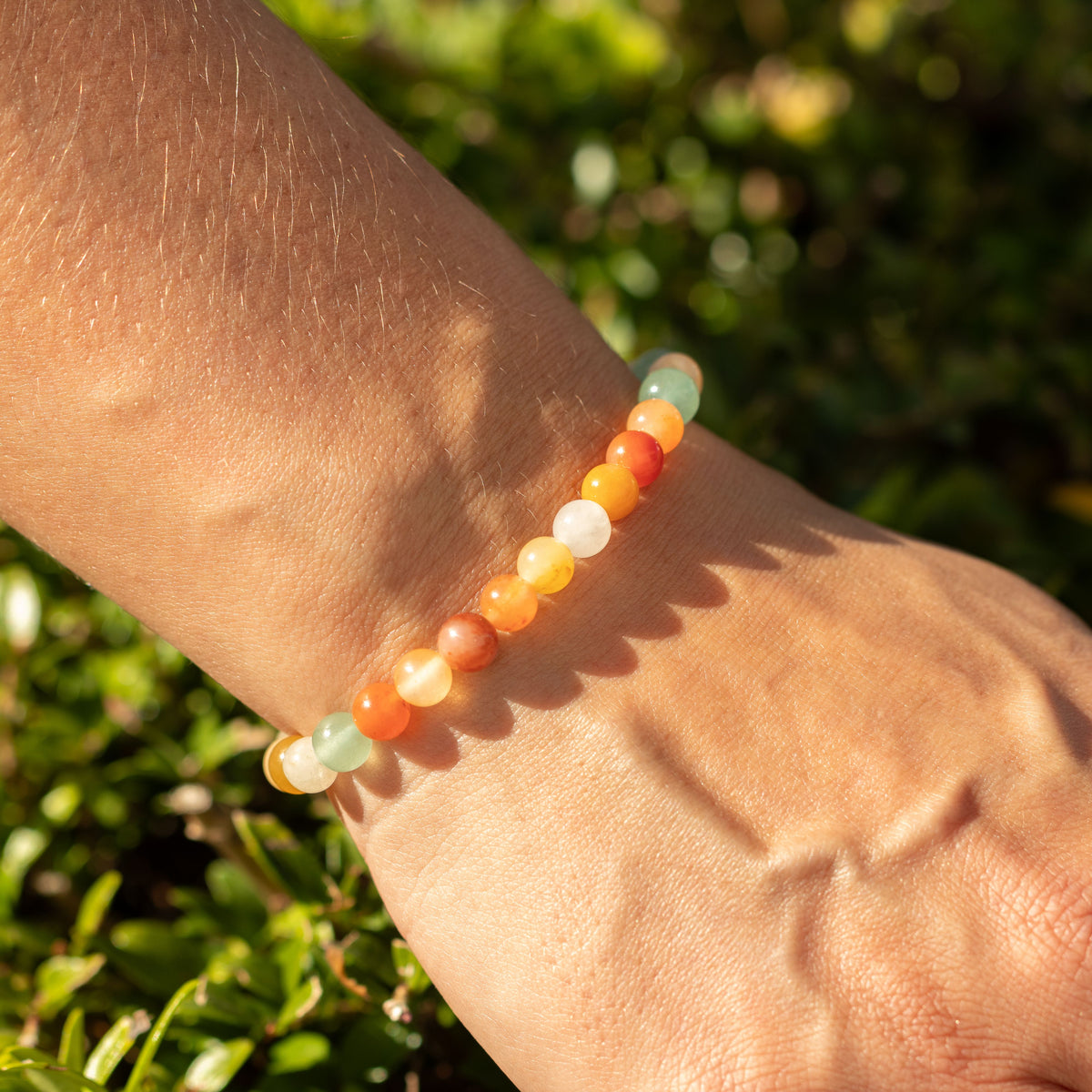 Petite Power Bracelet (17cmx6mm) - Rainbow Agate