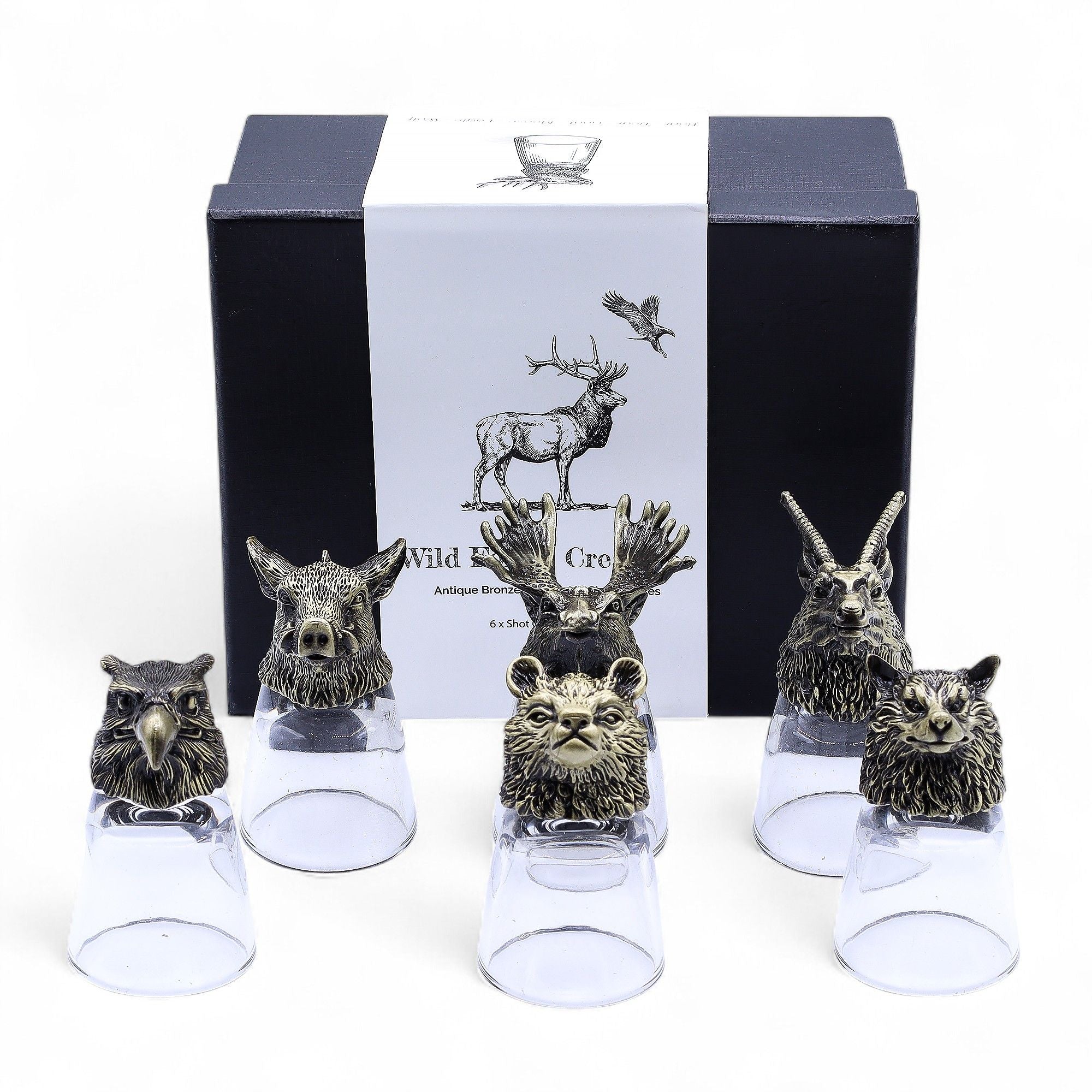 Gift Set of 6 Shot Glasses (50ml) | Antique Bronze
