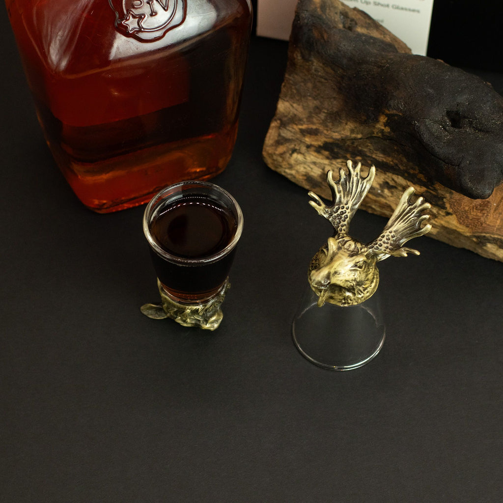 Gift Set of 12 Bottom Up Shot Glasses (25ml) | Antique Bronze
