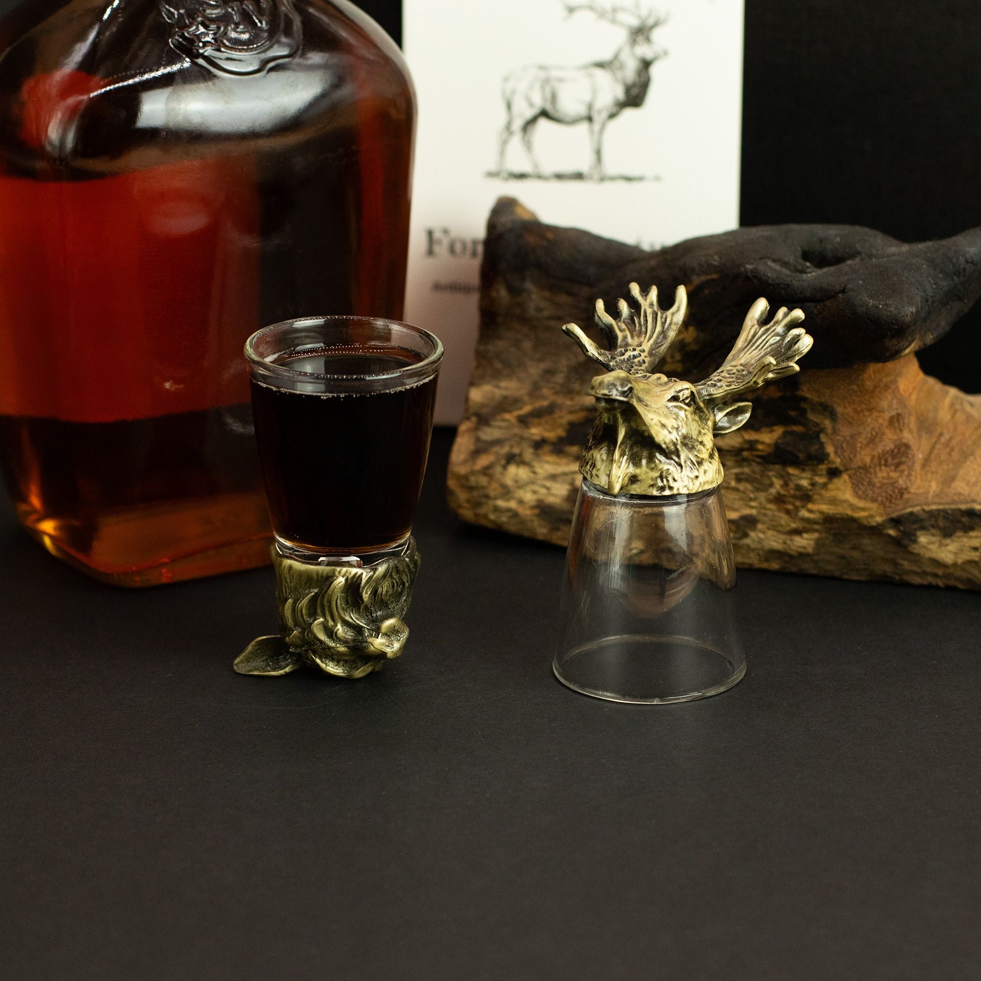 Gift Set of 12 Bottom Up Shot Glasses (25ml) | Antique Bronze