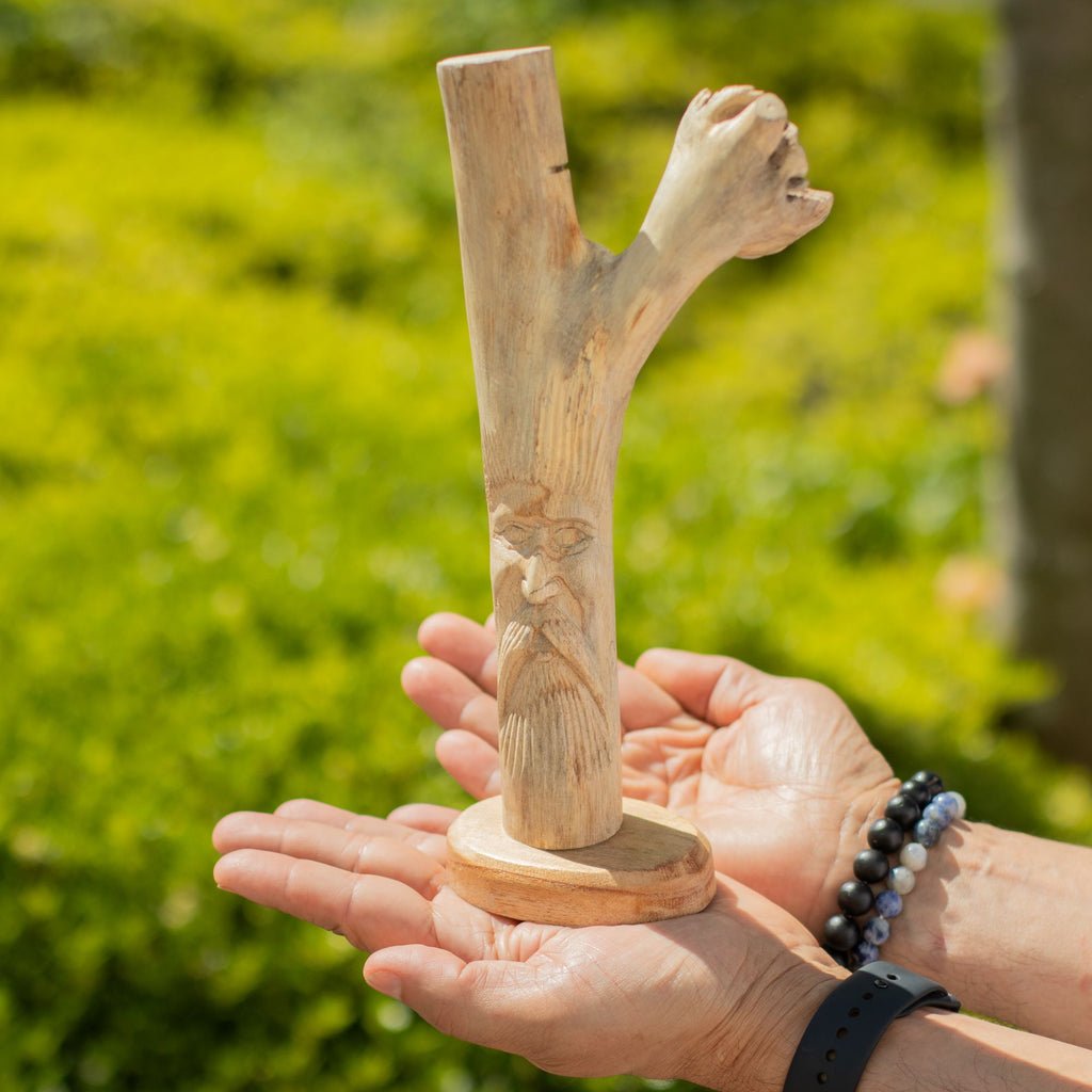 Handmade Parasite Wood Art Carving - Greenman