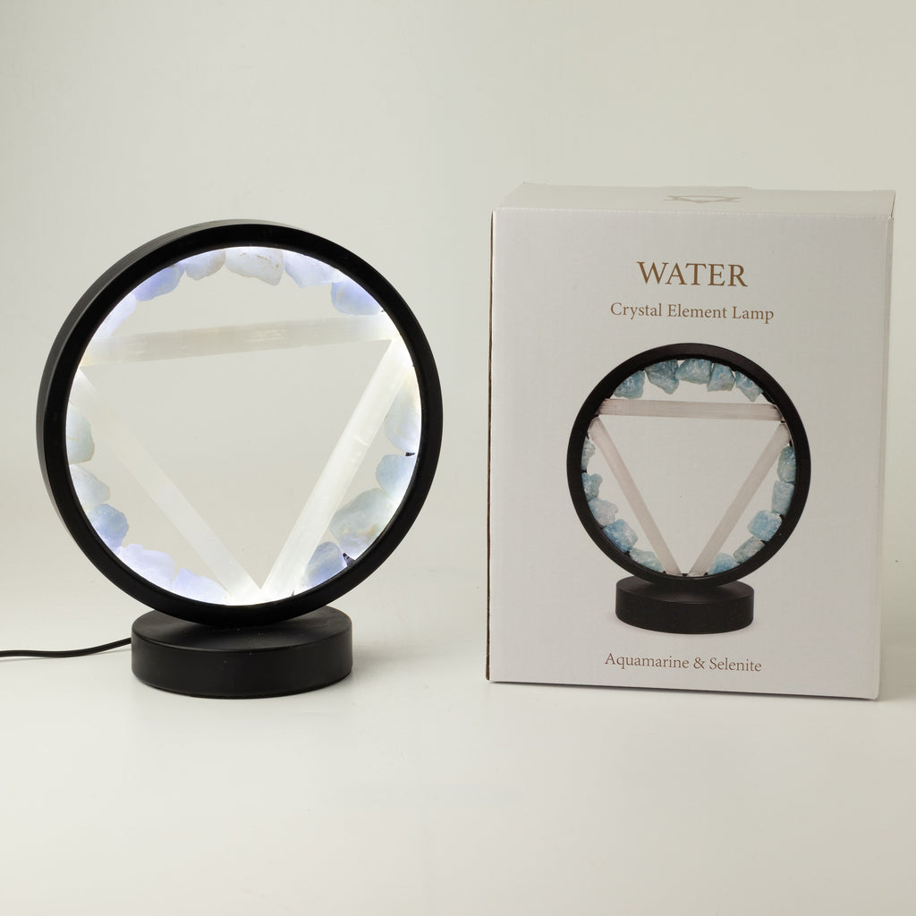 Gemstone Halo Lamp - Water - Aquamarine & Selenite