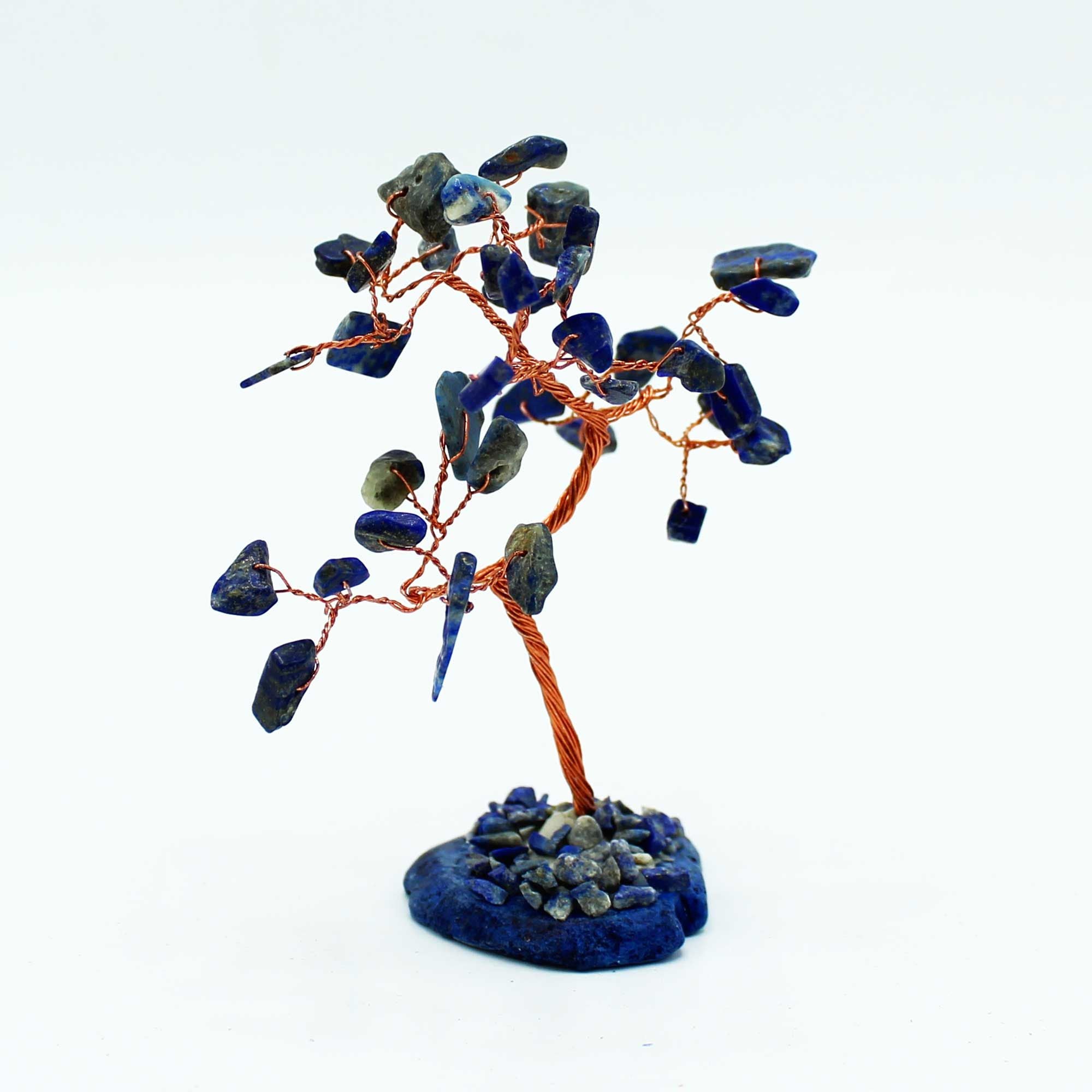 Medium Sodalite Gemstone Tree on Blue Agate Base (35 stones)